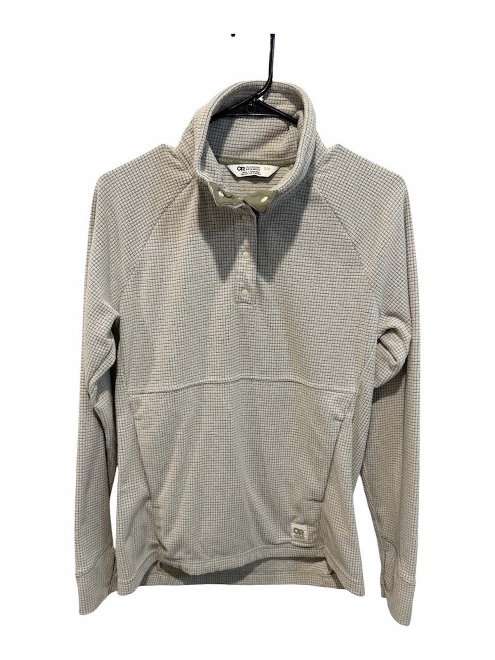 Outdoor Research grayish snap waffle grid pattern pullover size small